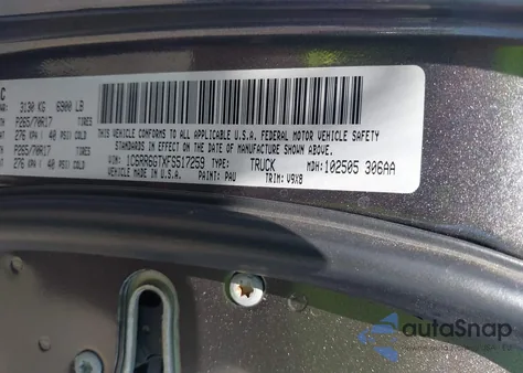 2015 Ram 1500 Slt из США, поврежденный, VIN 1C6RR6GTXFS517259